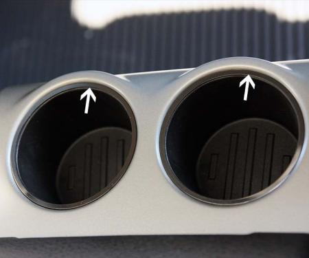 American Car Craft 2010-2014 Ford F150/Raptor - Cup Holder Trim Rings Rear 2Pc, Polished Stainless Steel 771025