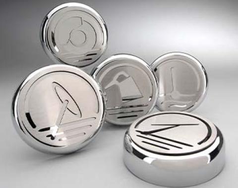 American Car Craft 2005-2013 C6 Corvette - Executive Series Fluid Cap Cover 5Pc Set, Automatic Transmission 043046