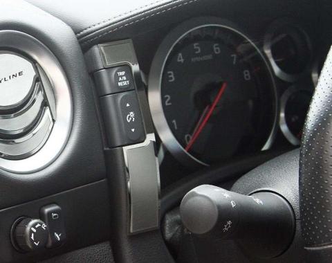 American Car Craft 2010-2013 Nissan GT-R - Dashboard Trim Plate 2Pc, Brushed/Polished Stainless Steel 161011