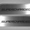 American Car Craft 2010-2015 Camaro - Door Panel Kick Plates 'SUPERCHARGED' 2Pc, Brushed Stainless, Choose Inlay Color 101028
