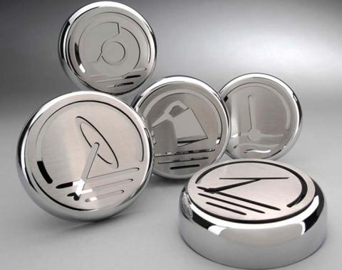American Car Craft 2010-2022 Camaro SS/RS - Executive Series Fluid Cap Covers 5Pc, Polished & Brushed 103062