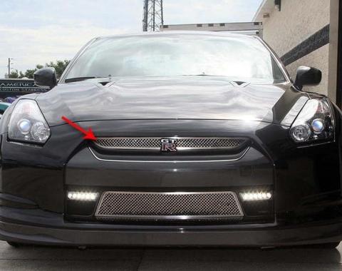 American Car Craft 2010-2013 Nissan GT-R - Laser Mesh Upper Front, Polished Stainless Steel 162006