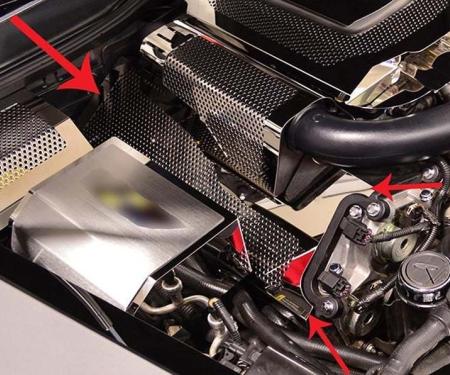 American Car Craft 2006-2009 Cadillac XLR-V - Lower Fuel Rail Covers 2Pc, Perforated Stainless Steel 123013