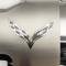 American Car Craft 2014-2019 C7 Corvette - Alternator Cover Crossed Flags Emblem, Stainless Steel, Choose Color 053091