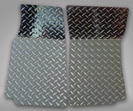 American Car Craft 1968-1982 C3 Corvette Floor Mats 2Pcs Diamond Plate, Polished Aluminum 011001