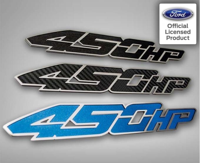American Car Craft 2017-2018 Ford Raptor - 450 Horsepower Custom Emblems 2Pc, 3 Style Options (with Black Carbon Fiber Vinyl) 772085