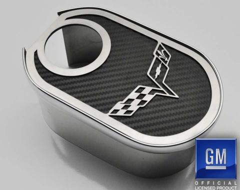 American Car Craft 2005-2008 C6 Corvette - Master Cylinder Cover with Crossed Flags & Cap Cover Choose Color 043131