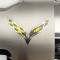 American Car Craft 2014-2019 C7 Corvette - Alternator Cover Crossed Flags Emblem, Stainless Steel, Choose Color 053091