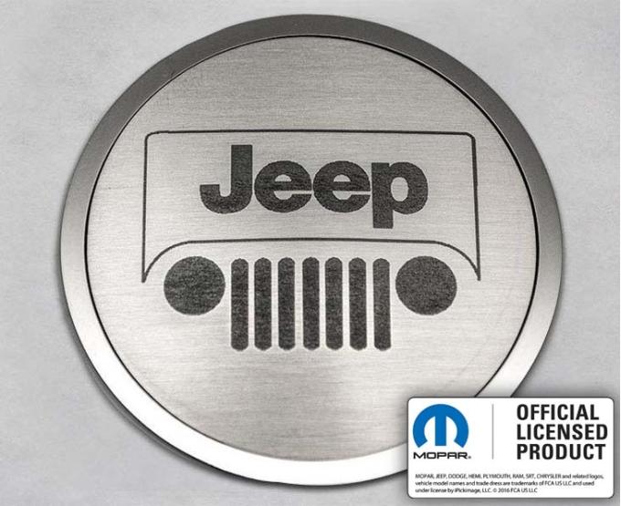 American Car Craft 2007-2018 Jeep Wrangler JK/2018+ JL/2018-2023 - A/C Duct Trim Plates, Etched Jeep Logo 4Pc, Stainless Steel 141001