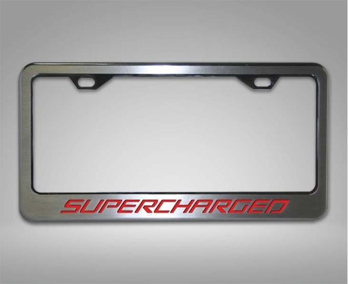 American Car Craft Camaro - Custom SUPERCHARGED License Plate Frame, Stainless Steel, Choose Color 102070