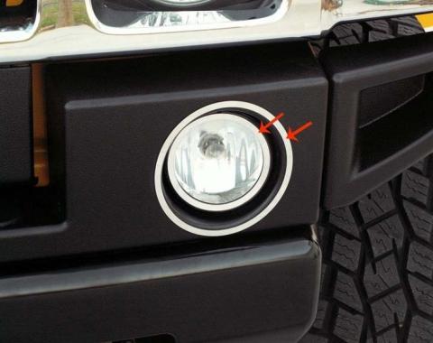 American Car Craft 2003-2013 Hummer H2 - Driving Light Trim Rings 4Pc, Polished Stainless Steel 492001