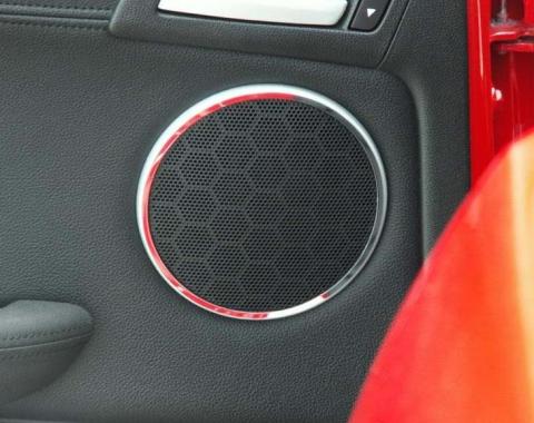 American Car Craft 2008-2009 Pontiac G8 - Front Car Door Speaker Trim Bezels 4 3/4" OD. 2Pc, Stainless Steel 221005