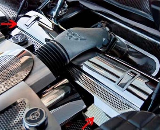 American Car Craft 1997-2004 C5/Z06 Corvette - Radiator Cover, Perforated Stainless Steel 033058