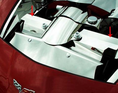 American Car Craft 2005-2007 C6 & 2006-2013 Z06 Corvette - Radiator Cover Component, Polished Stainless Steel 043041