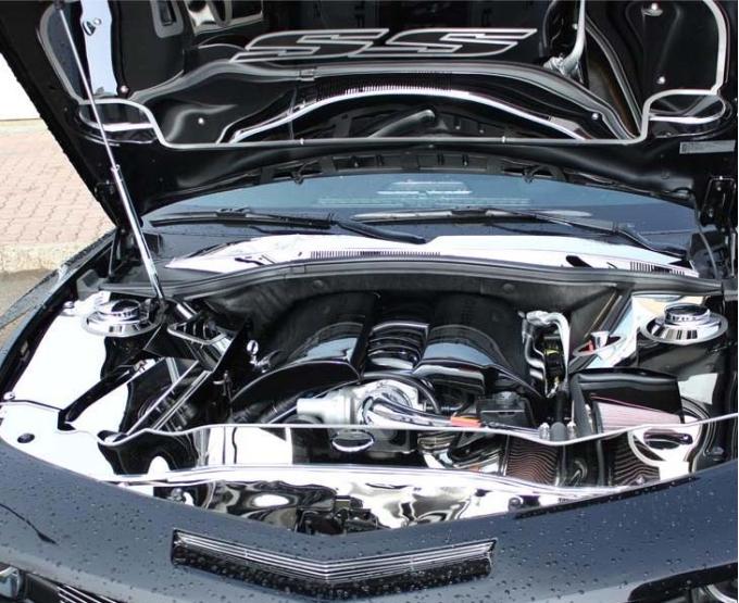 American Car Craft 2010-2011 Camaro - Deluxe Inner Fender Covers 10Pc with Fuse Box Cover, Polished Stainless Steel 103025