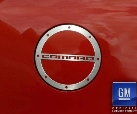 American Car Craft 2010-2018 Camaro- Gas Cap Cover 'CAMARO' Style, Stainless Steel (Polished) 102058