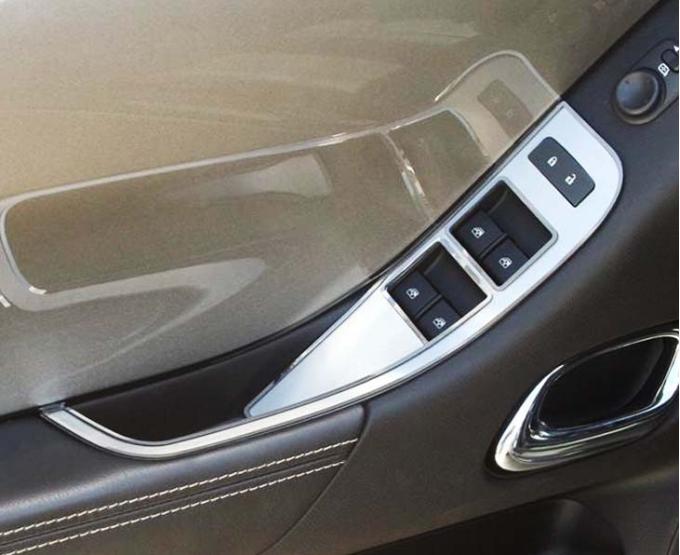 American Car Craft 2012-2014 Camaro Convertible only - Door Handle Pull/Switch Deluxe Trim Plate 2Pc, Brushed Stainless Steel 101059