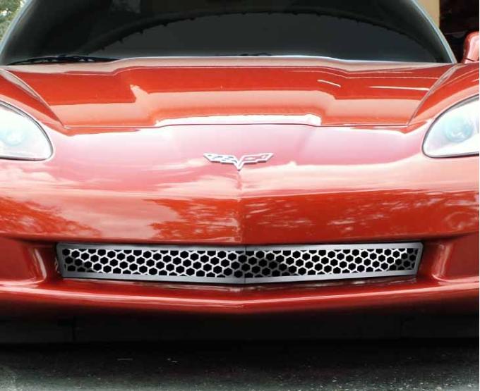 American Car Craft 2005-2013 C6 Corvette - Front Lower Grille Matrix Style, Stainless Steel 042139