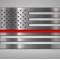 American Car Craft American Flag Emblem 1 or 2 Piece Set, Stainless Steel (Thin Red Line) 142031