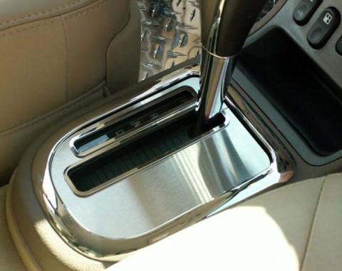 American Car Craft 2006-2008 HHR - Shifter Insert Brushed with Polished Ring, Stainless Steel 421003