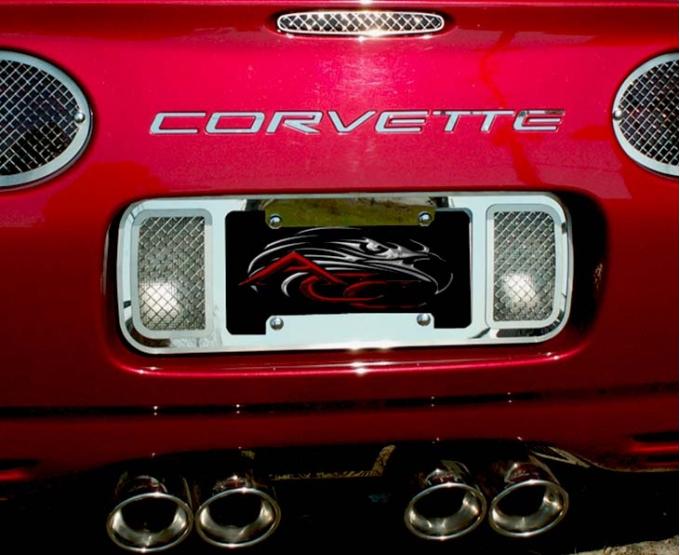 American Car Craft 1997-2004 C5/Z06 Corvette - Tag-Back Laser Mesh 1Pc, Polished Stainless Steel 032026