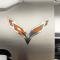 American Car Craft 2014-2019 C7 Corvette - Alternator Cover Crossed Flags Emblem, Stainless Steel, Choose Color 053091
