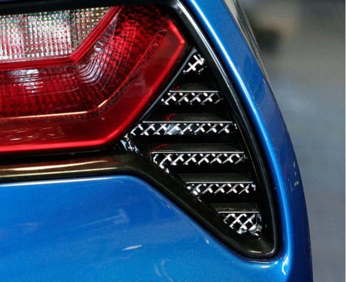 American Car Craft 2014-2019 C7 Z06/Grand Sport - Laser Mesh Taillight Grilles 2Pc, Polished Stainless Steel 052005