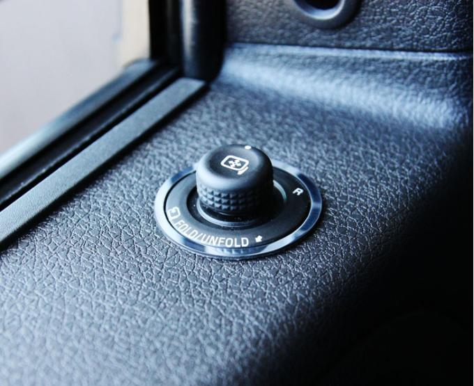 American Car Craft 2010-2014 Ford F150/Raptor - Mirror Control Trim Ring, Stainless Steel (Brushed) 771015