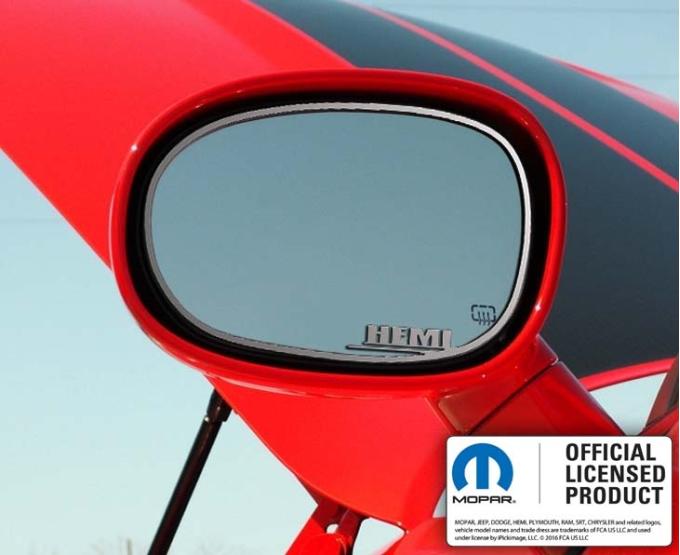 American Car Craft 2008-2019 Challenger - Side Mirror Trim HEMI 2Pc, Brushed Stainless Steel 151014