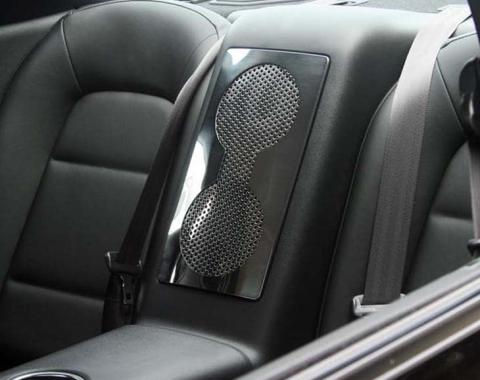 American Car Craft 2010-2013 Nissan GT-R - Rear Car Speaker Trim Plate, Perforated Stainless Steel 161014