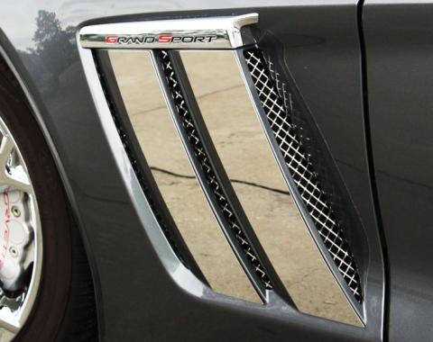 American Car Craft 2010-2013 Grand Sport Corvette - Fender Trim Plates 4Pc, Polished Stainless Steel 042084