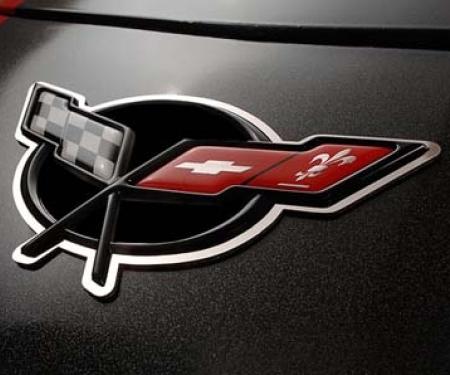 American Car Craft 1998-2004 C5 Corvette Convertible - C5 Waterfall Emblem Trim 1Pc, Polished Stainless Steel 031025