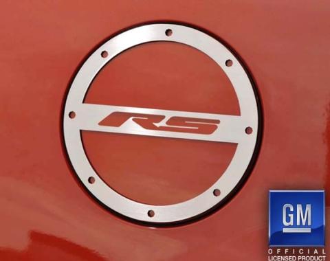 American Car Craft 2010-2019 Camaro RS - RS Fuel Door Cover, Stainless Steel (Brushed) 102008