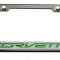 American Car Craft Corvette C7 Stingray - License Plate Frame CORVETTE Lettering, Black Base with Brushed Top Plate, Choose Color 052083