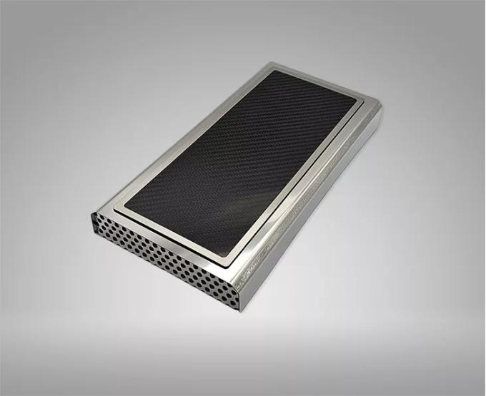 American Car Craft 2015-2023 Mustang - Fuse Box Cover Polished Stainless with Carbon Fiber Top Plate 273103