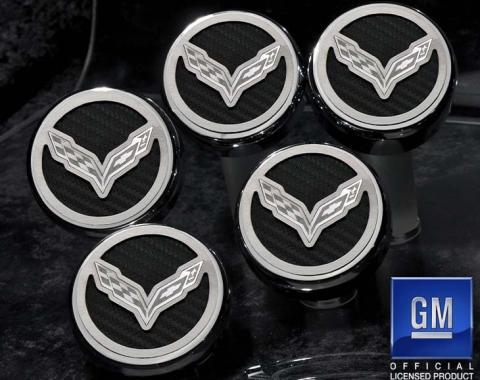 American Car Craft 2014-2019 Z06/Z51/C7 Corvette Stingray - Fluid Cap Covers C7 Flag Style Automatic Transmission 5Pc, Choose Color 053013
