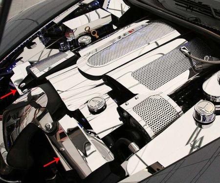 American Car Craft 2008-2013 C6/GS Corvette - Radiator Cover Component 2Pc, Polished Stainless Steel 043042