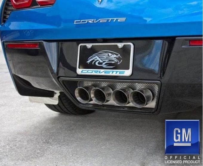 American Car Craft 2014-2019 C7 Corvette - License Plate Frame CORVETTE Lettering, Stainless Steel, Choose Vinyl or LED Color 052033