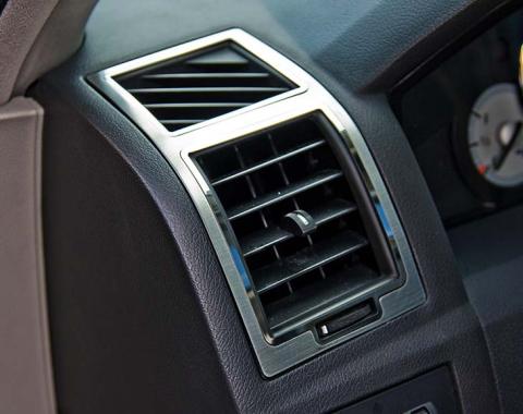 American Car Craft 2005-2010 Chrysler 300 - A/C Vent Trim Outer Brushed Stainless with Polished Trim 2Pc, Stainless Steel 301003