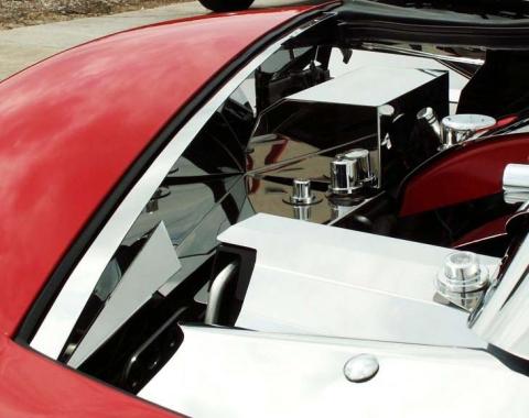 American Car Craft 2005-2013 C6/GS Corvette - Fender Caps 2Pc, Polished Stainless Steel 043095
