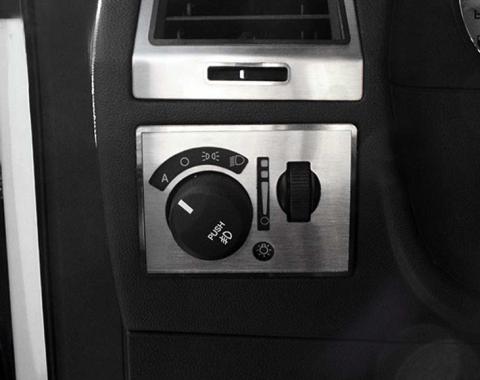 American Car Craft 2008-2014 Challenger 5.7/SRT8 - Light Control Trim Plate with Manual Fog Light, Brushed Stainless Steel 151033