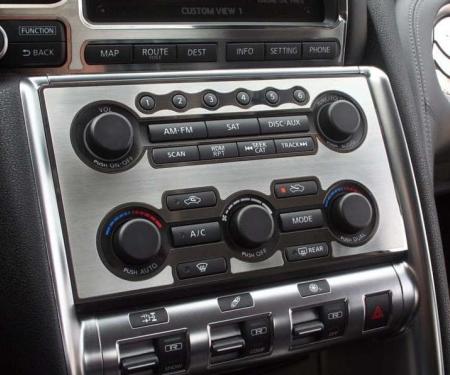 American Car Craft 2010-2013 Nissan GT-R - A/C & Radio Control Trim Plate, Brushed/Polished Stainless Steel 161008