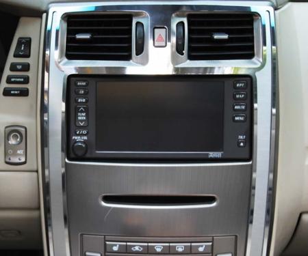 American Car Craft 2004-2009 Cadillac XLR - Upper Center Console Trim Plate, Brushed Stainless with Polished Trim 121001