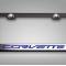 American Car Craft Corvette C7 Stingray - License Plate Frame CORVETTE Lettering, Black Base with Brushed Top Plate, Choose Color 052083