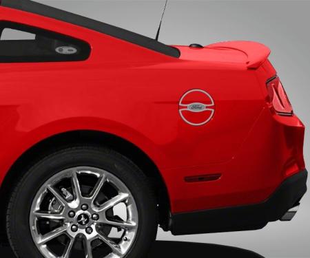 American Car Craft 2011-2012 Mustang - Fuel Door Trim with Ford Oval, Polished Stainless Steel 272020
