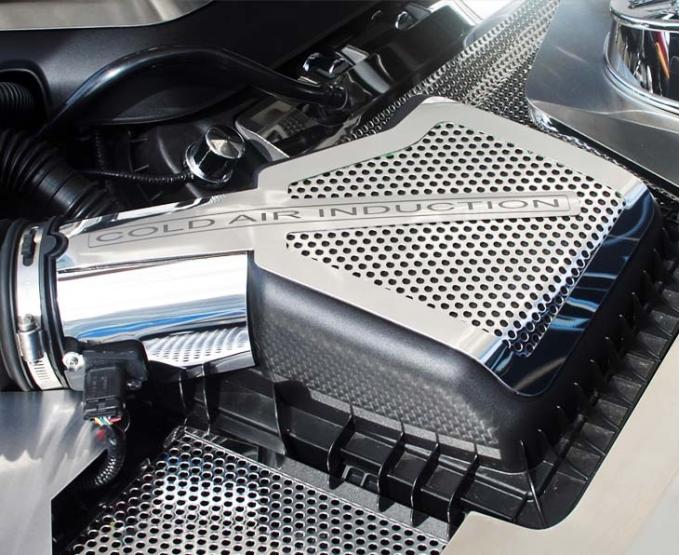 American Car Craft 2010-2014 Mustang GT - Air Box Cover Perforated 2Pc, Polished Stainless Steel 273030