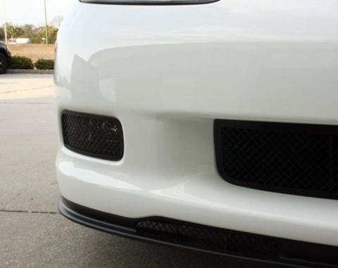 American Car Craft 2006-2013 Z06/GS/ZR1 Corvette - Driving Light Covers 2Pc, Blakk Stealth Stainless Laser Mesh 042106