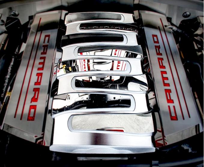American Car Craft 2016-2024 Camaro SS - Plenum Cover 9pc, Brushed/Polished Stainless Steel 103082