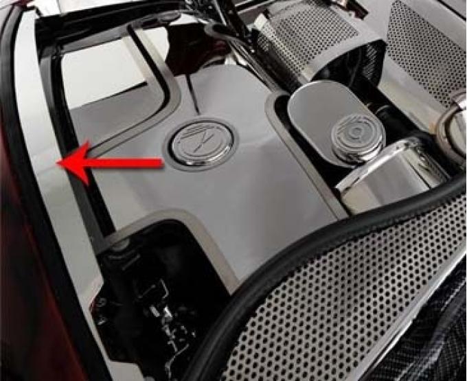 American Car Craft 1997-2004 C5/Z06 Corvette - Inner Fender Liners 4Pc with Top Caps, Polished Stainless Steel 033027