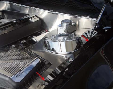 American Car Craft 2005-2009 Mustang V6/GT - Fender Top Caps, Polished Stainless Steel 273049